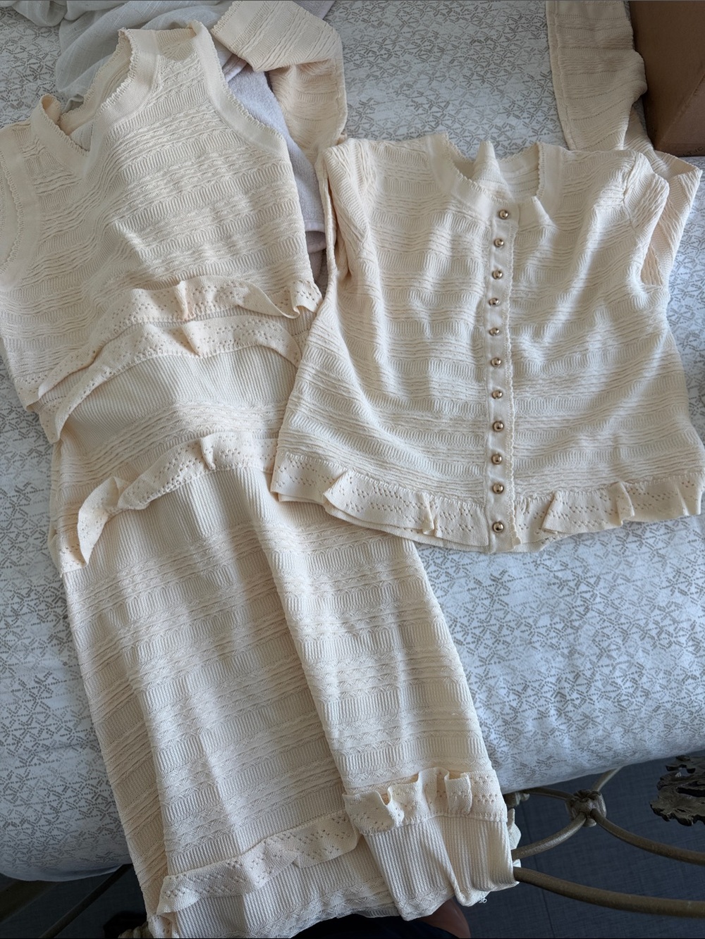 Cream Knit Two-Piece Set